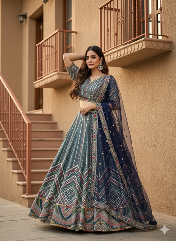 Designer Women's Premium Heavy Embroidered Lehenga Choli Set