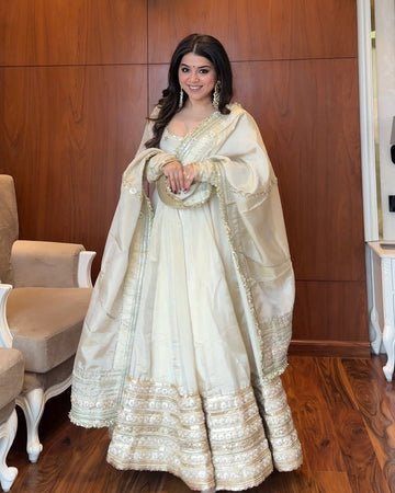 Neha's Premium Off-white Anarkali Suit Set