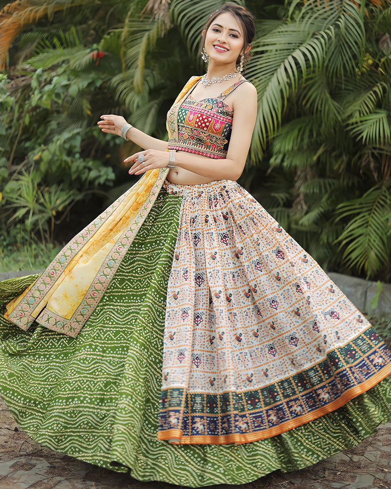 Mehndi choli lehenga best sale