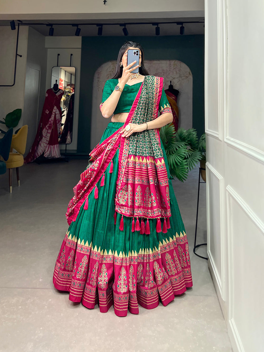 Lehenga Choli Gujarati Dressing Style Images Festive Wear