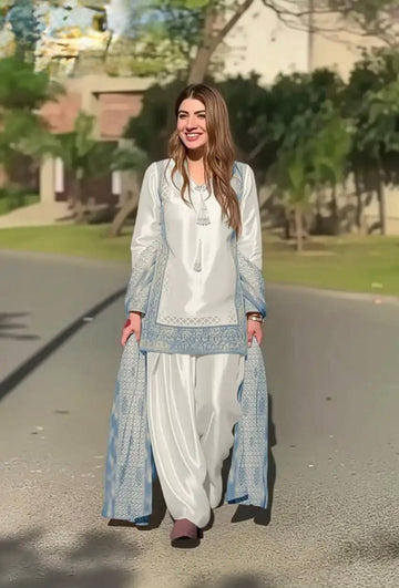 Elegant Party Wear 3 Piece Kurta Palazzo Set for Women