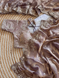 Maroon Pure Soft Fandy Satin Silk Saree with Sequence Embroidery & Paisley Multi Border Aarco Work