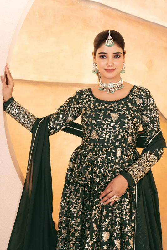 Ellie's Party Wear Anarkali Suit Set for Women with Dupatta