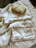 White Vichitra Silk Saree with 3mm Sequins Embroidery & Readymade Lace Border