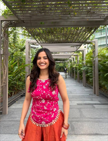 Capturing Joy in Vibrant Orange Attire | Sharara Set For Women
