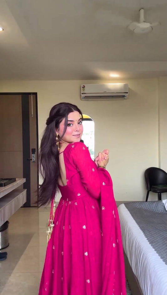 Charming Pink Ethnic Anarkali Suit For Special Occasions