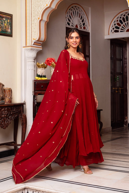 Sharara Set for Women | Hand Mirror Work Party Wear Sharara Suit | Traditional Dress For Women