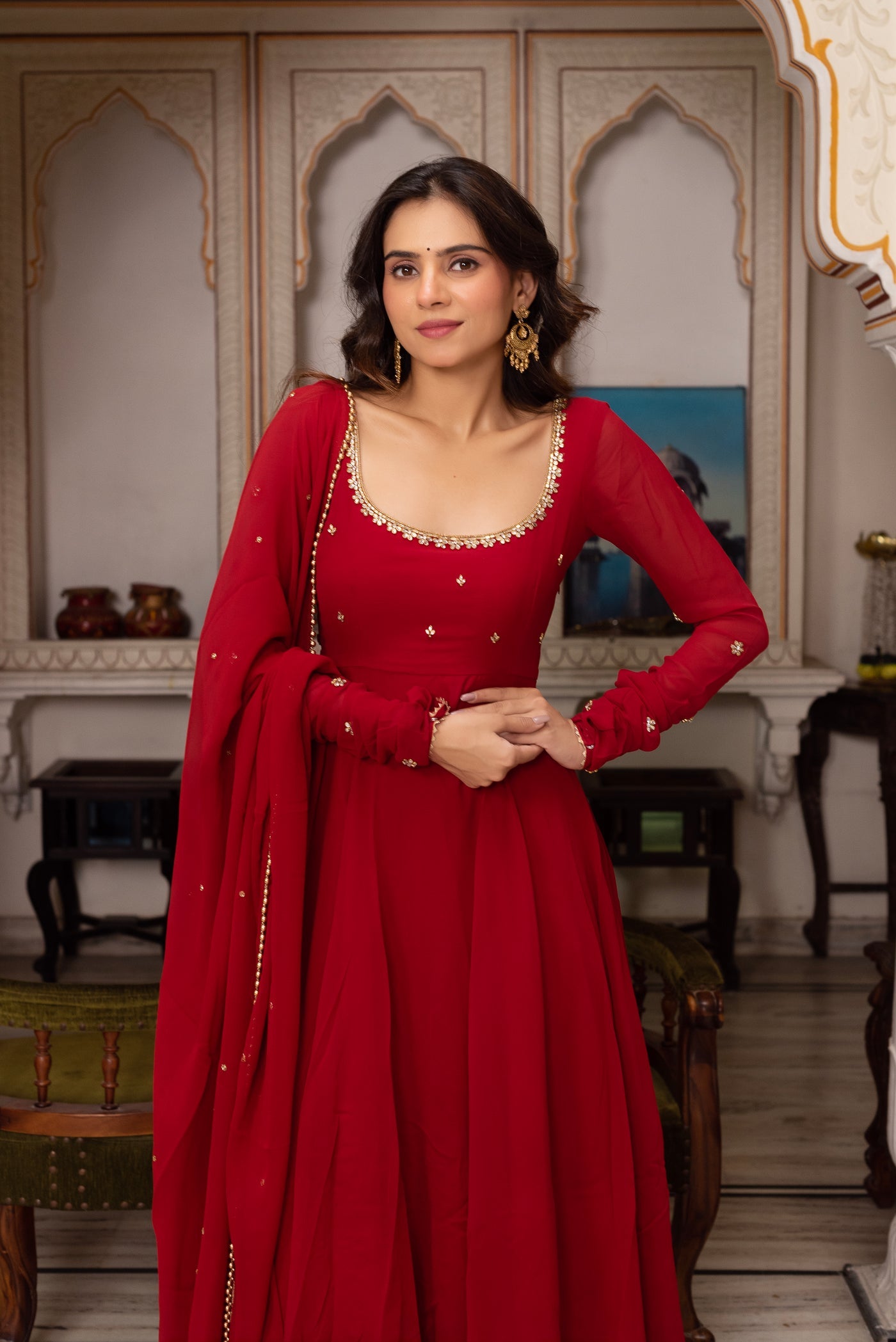 Designer Red Ethnic Anarkali Suit for Wedding Designer Red Ethnic Anarkali Suit for Wedding