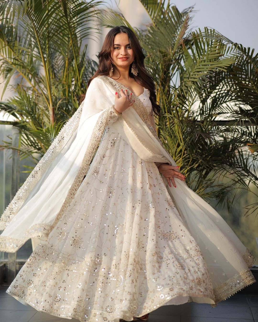 Anarkali suit set with dupatta