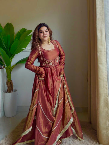 Heavy Cosmos Silk Maxi Anarkali Suit Party Wear
