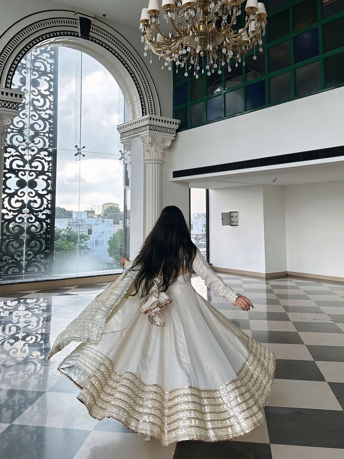 Neha's Premium Off-white Anarkali Suit Set WIth Dupatta For Wedding
