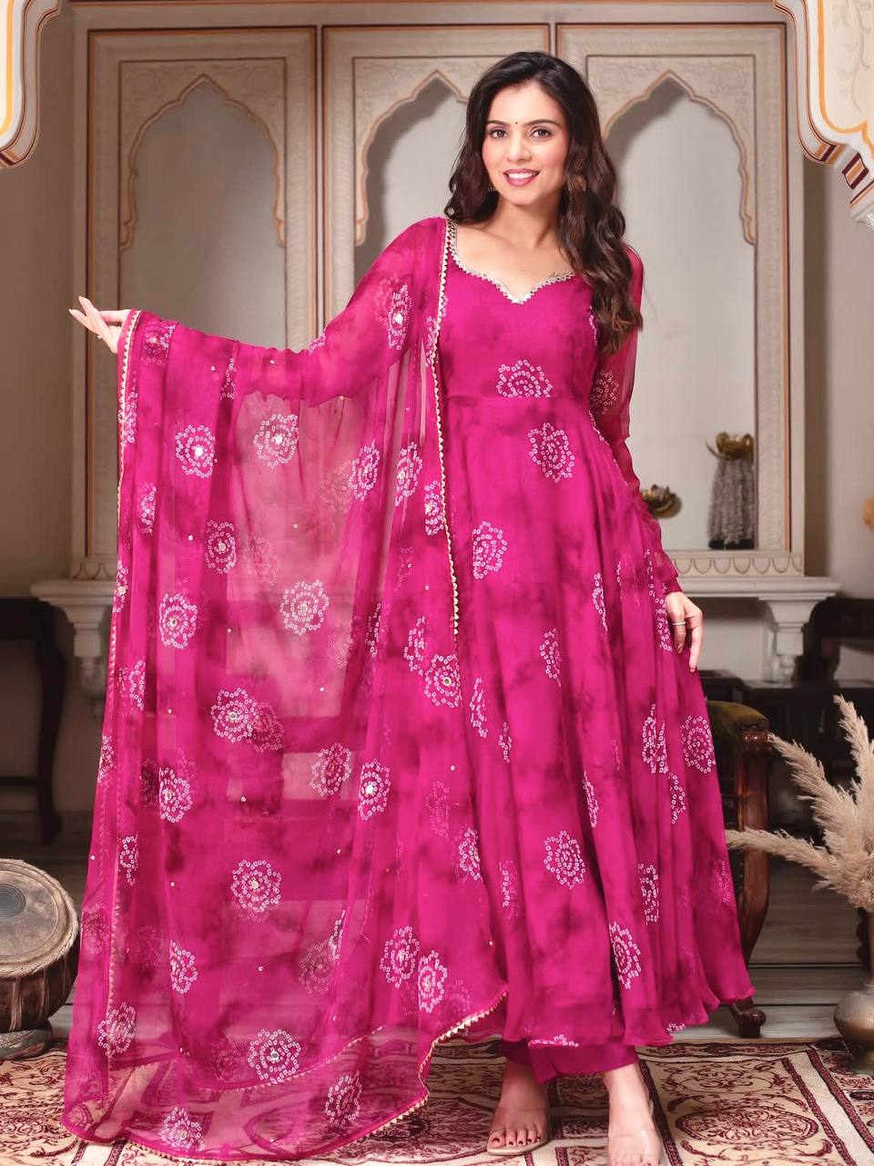 Rabia Glow Floral Digital Print Anarkali Suit With Dupatta