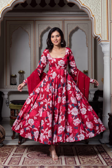 Rani Noor Digital Printed Anarkali Suit with Dupatta