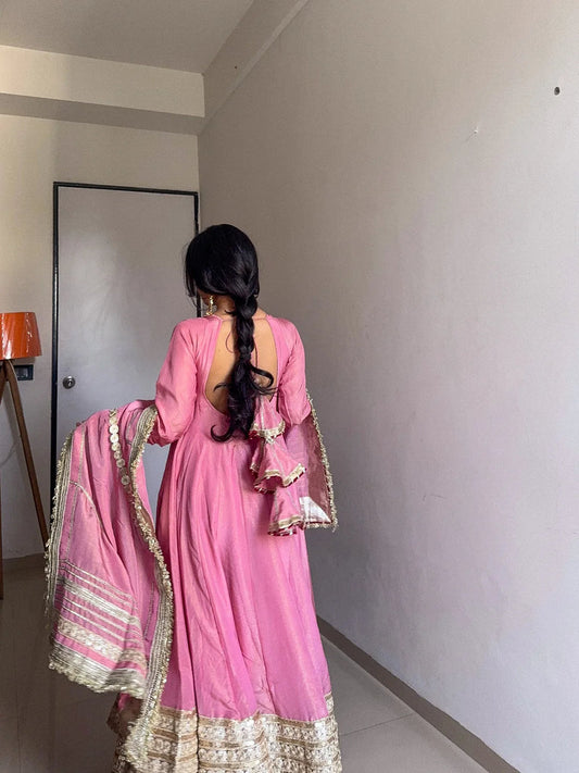 Vinni's Pink Premium Anarkali Suit Set