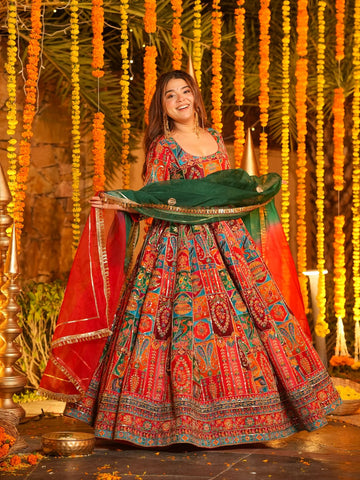 Rangshaa Heavy Embroidered Slit Anarkali Maxi Set for Women