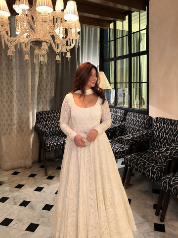 Premium Lakhnavi Embroidered Georgette Anarkali Suit Set for Women