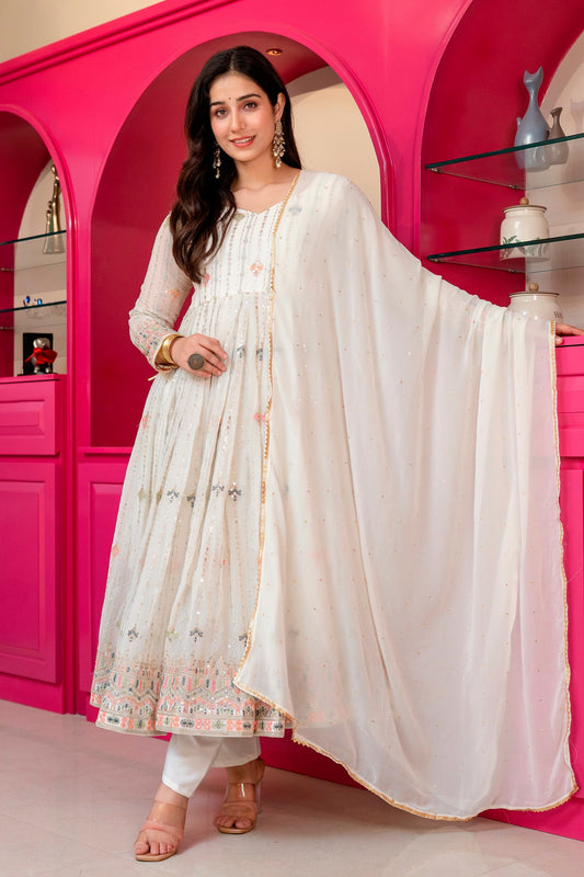 Premium Designer Elegance Anarkali Suit Set for Women with Dupatta