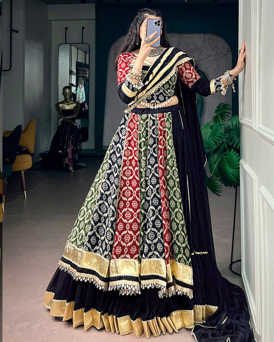 Black Color Pure Rayon Special Navratri Lehenga Choli