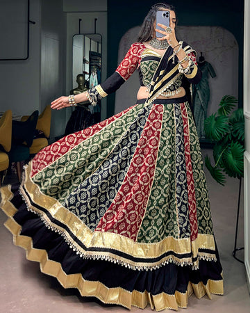 Black Color Pure Rayon Special Navratri Lehenga Choli