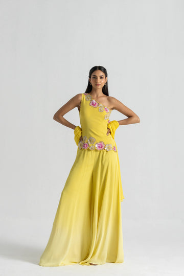 Sunshine Yellow Wear Sharara Suit Set with Dupatta | Perfect for Wedding, Sangeet & Festive Wear