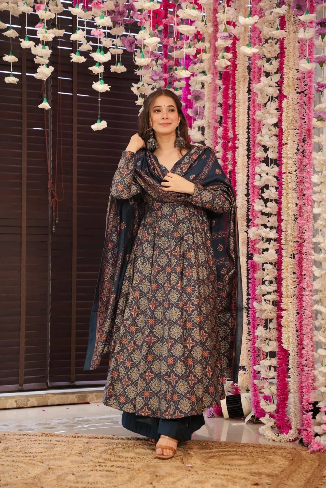 Merlin Pure Soft Cotton Printed Anarkali Huge Flair Suit Set
